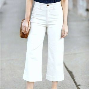 Gap High Rise Wide Leg Crop White Chino Pant | New With Tags | Size 8